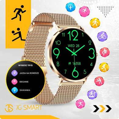 JG Smart JGR-T8 Pro Slim Smartwatch Жіночий розумний годинник золотистий