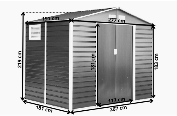 Металлический сарай для инструмента Malmo 2,8 x 1,9 м Store Boss антрацит