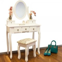 Туалетный стол белый Bianka с зеркалом и табуретом