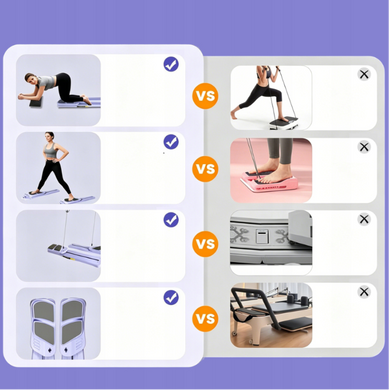 Набір для пілатесу Pilates Reformer 7в1, багатофункціональна дошка для тренувань, фіолетовий